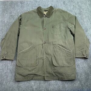 LL Bean Field Coat Mens XLT Tall Canvas Wool Blend Plaid Lined Chore *READ‎